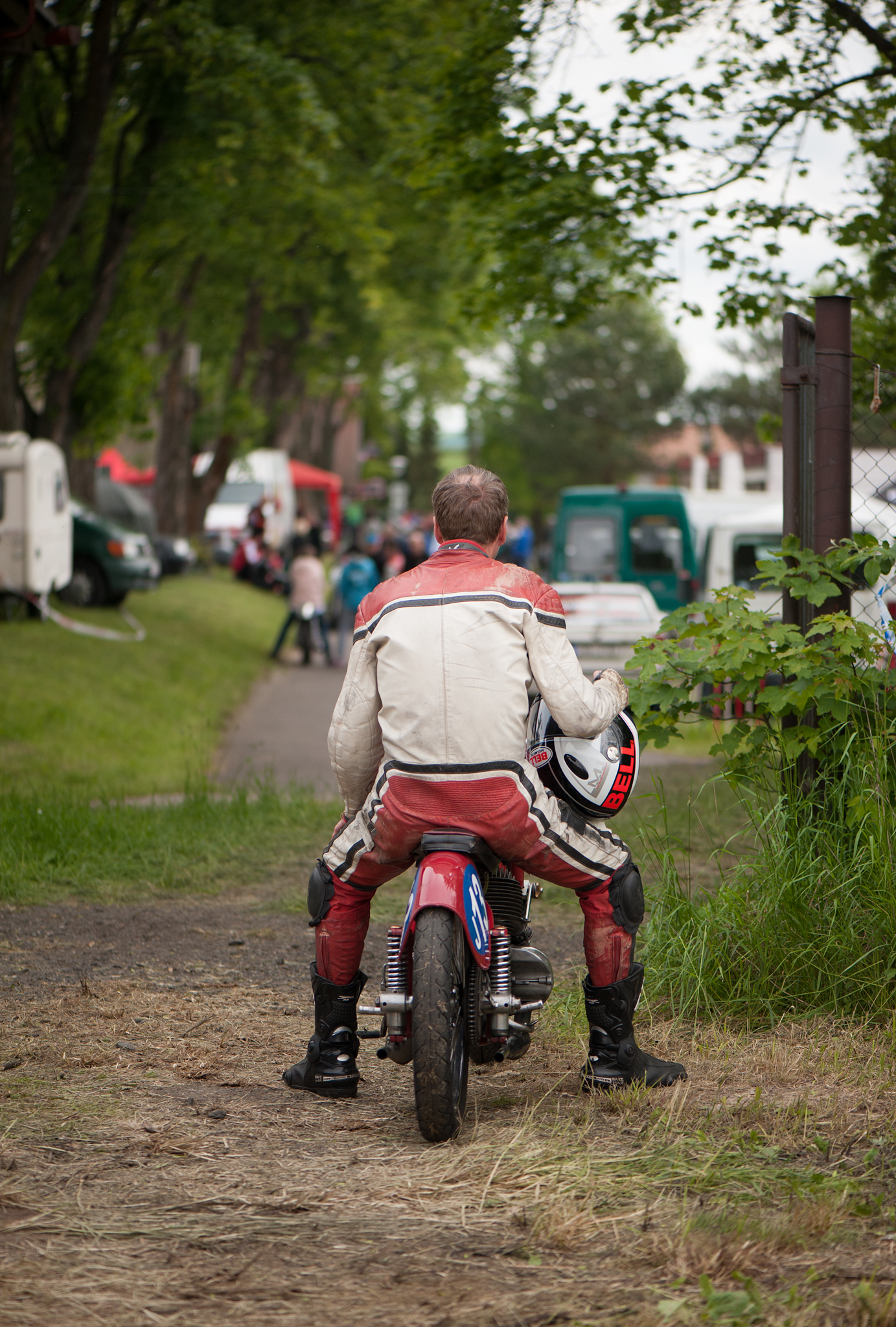 Biker. Concentration before start of the competition. Jicin I Czech Republic I 2015